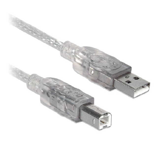 Cable USB BROBOTIX 150112 Cable USB A A B V2.0 Para Impresora Universal Plateado Translucido 1.8 M 102327 BROBOTIX - Código: 150112 | Compra en Guadalajara