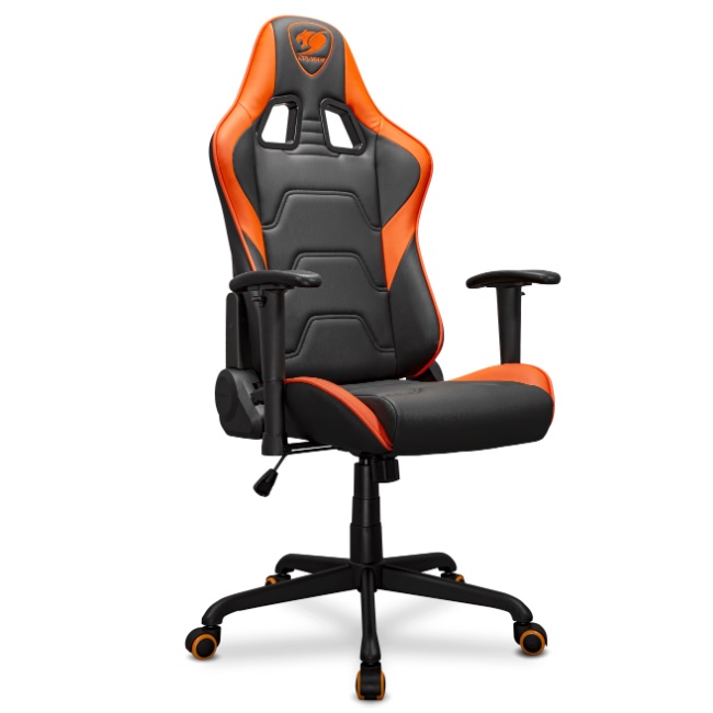 Silla Gamer Cougar ARMOR ELITE Negro/Naranja Reclinable 160grados Tapizado Cuero de PVC con almohadillas  3MELIORB.0001 - COUGAR