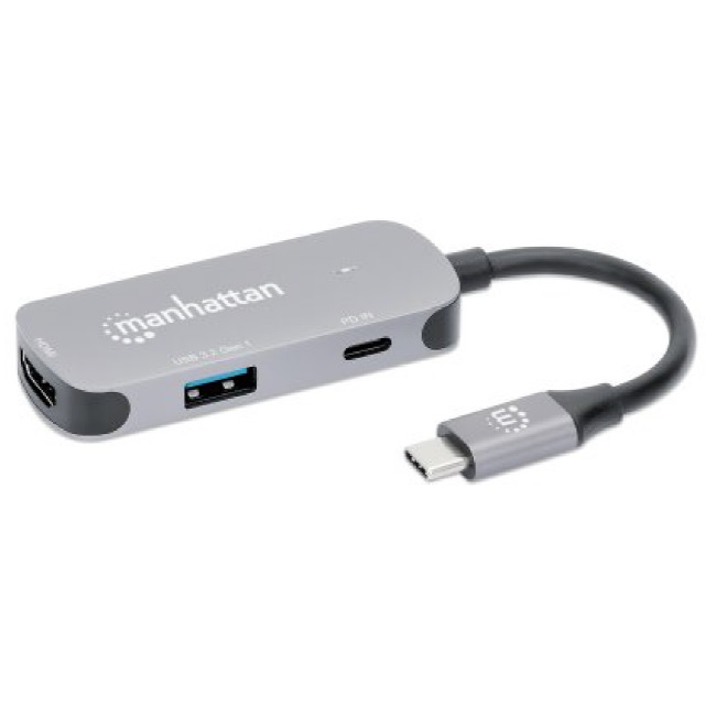 Docking Manhattan USB-C 3 Ptos HDMI 4K 60Hz USB-C 190299 - Código: 190299 | Compra en Guadalajara