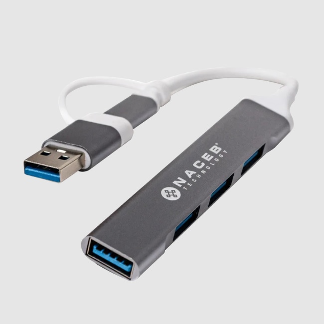 Concentradores Hub Naceb Technology NA-0124 NACEB Hub Usb-C/A A 4 Puertos 1Usb 3.0 3Usb2.0 NA-0124 - Código: NA-0124 | Compra en Guadalajara