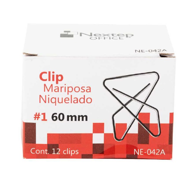 Clip Mariposa Nextep  1 60 Mm  12 Clips NE-042A - NEXTEP