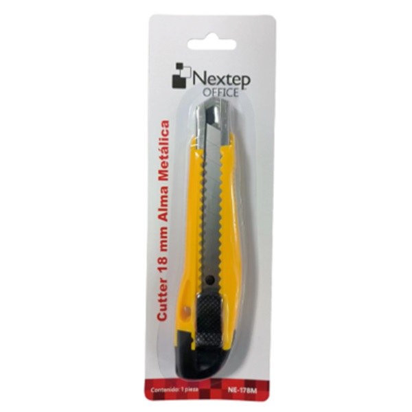 Cutter Plástico Nextep Grande Navaja 18mm Alma de Metal NE-178M - NEXTEP