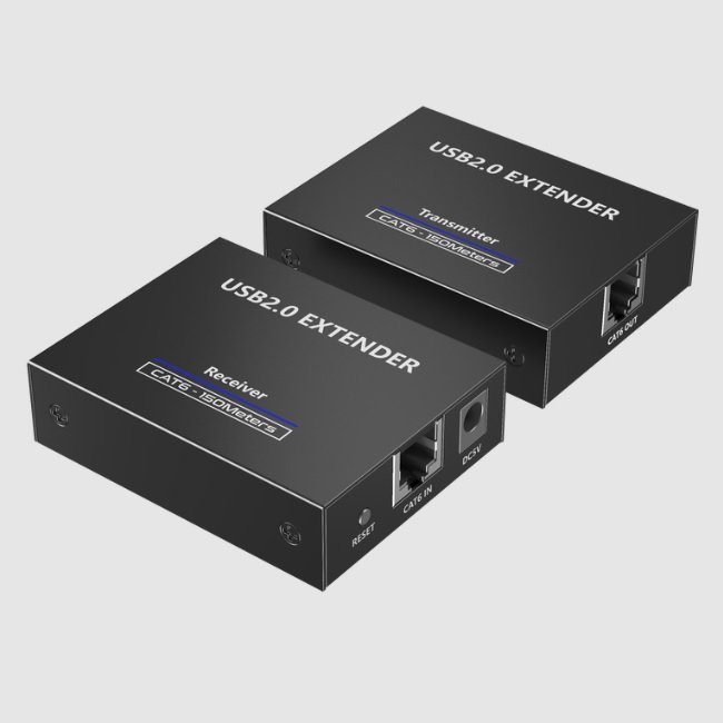 Kit Extensor Epcom TT150USB 2.0 de 4 puertos para distancia de hasta 150 m soporta 2.0 USB 1.1y 1.0 UTP Cat 5e 6 6a 7 soporta switch gigabit  TT150USB - Epcom