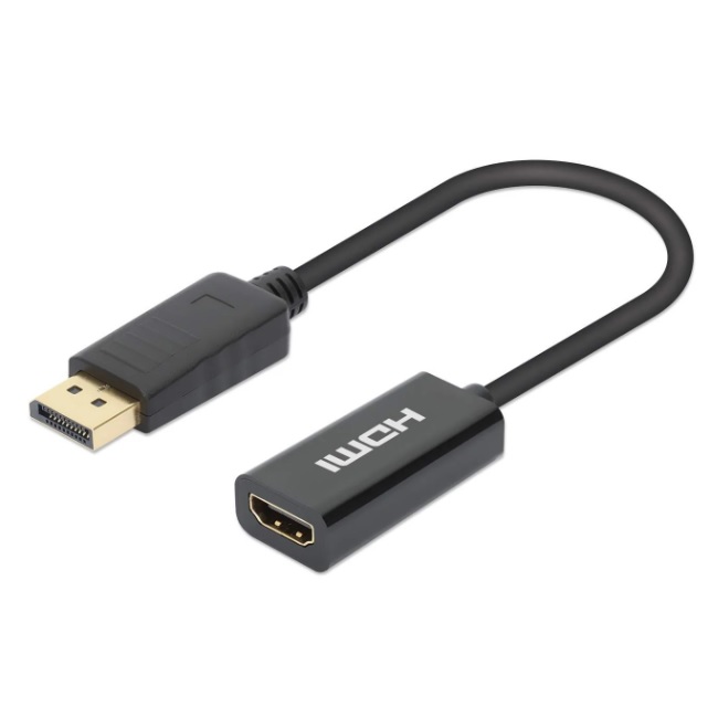 153713 Adaptador Manhattan negro DisplayPort M a HDMI H 4K 60Hz  153713