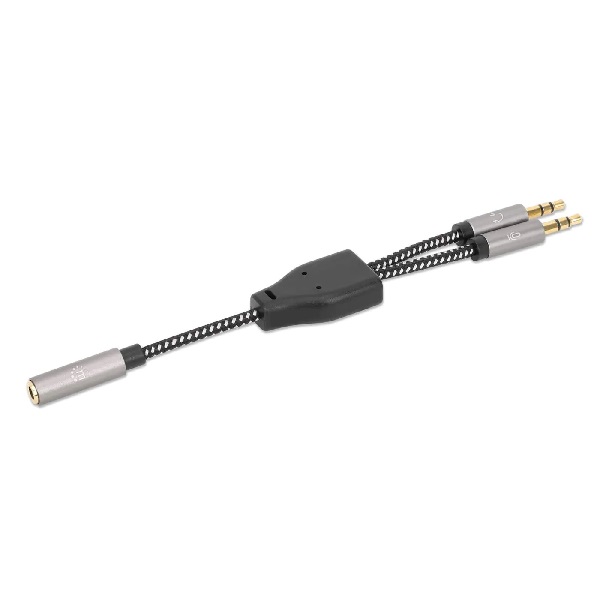 ADAPTADOR MANHATTAN DE AUDIO 35MM 1 HEMBRA A 2 MACHO 15CM  356121 - 356121