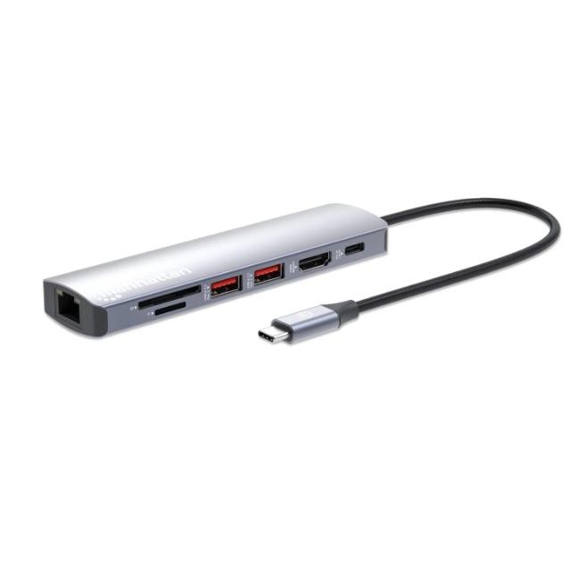 Estacion Docking Manhattan USB-C con lector de tarjetas 153966 - Manhattan