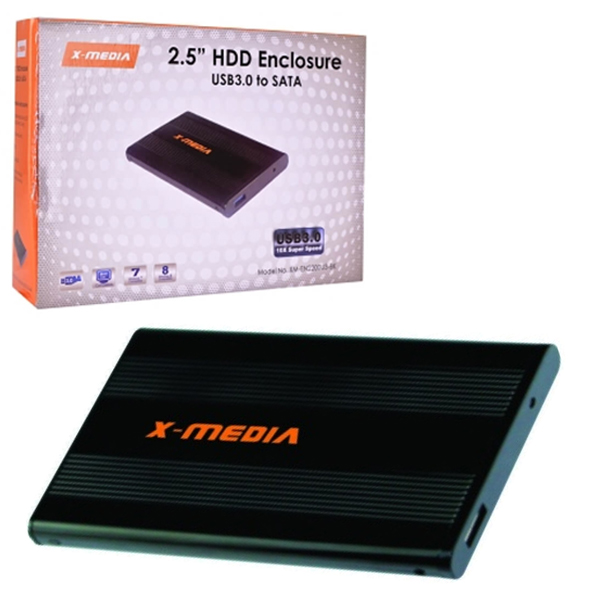 KIT P/CREAR HD 2.5 EXTERNO USB S-ATA NEGRO XMEDIA EN-2200-BK UPC 850390003002 - X-MEDIA