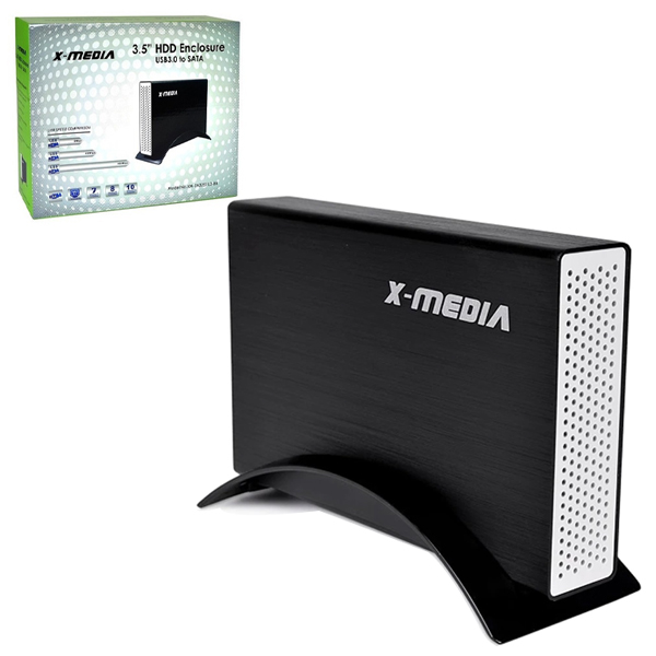 KIT P/CREAR HD 3.5 EXTERNO USB 3.0 SATA NEGRO XMEDIA EN-3251U3-BK UPC 850390003088 - X-MEDIA