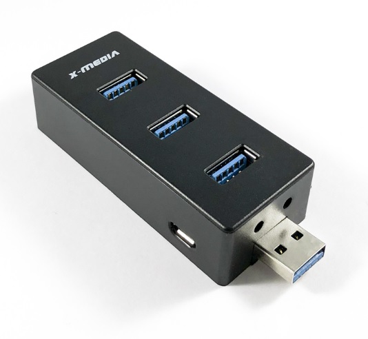 Hub 4 puertos USB3.0 X-Media XM-UH3004A expandible. Cuenta con adaptador AC UPC 850390003422 - X-MEDIA