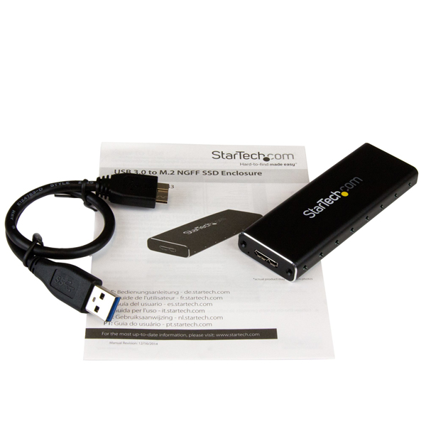 SM2NGFFMBU33 GABINETE STARTECH ADAPTADOR SSD M2 A USB 30 UASP CON GABINETE PROTECTOR-CONVERTIDOR NGFF DE UNIDAD SSD - 1 x BAHIA TOTAL-SOPORTE UASP-SERIA ATA/600 - USB 30  SM2NGFFMBU33