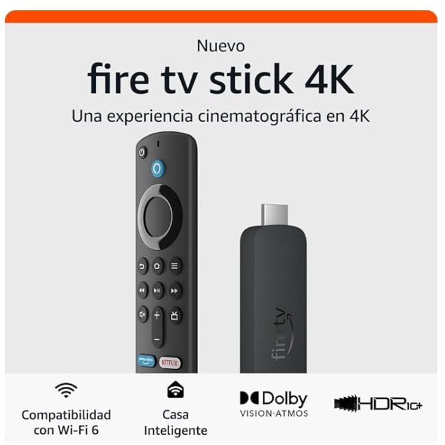 Amazon FIRE TV STICK 2da Generacion  4K con Control Remoto UHD HDMI Negro UPC 840268929909 - AMAZON