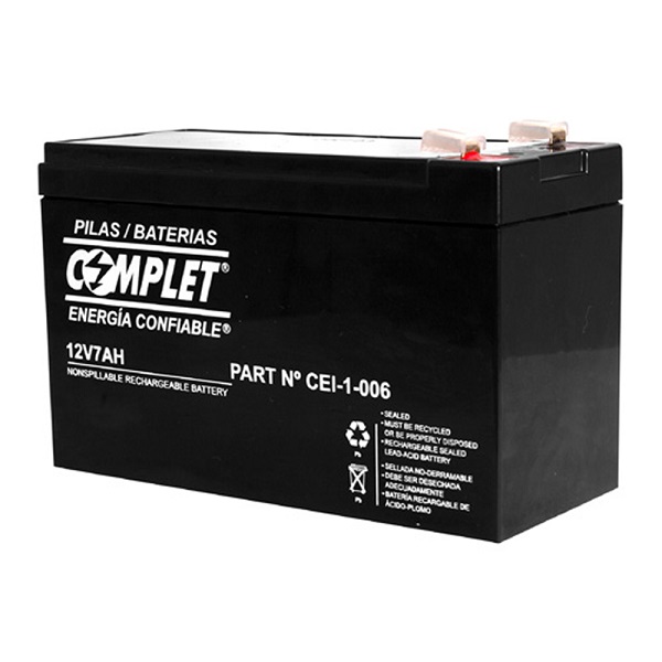 Batería COMPLET CEI-1-006 sellada de repuesto plomo ácido para UPS 12Vcc / 7Ah medidas 151x65x94mm  CEI-1-006 - COMPLET