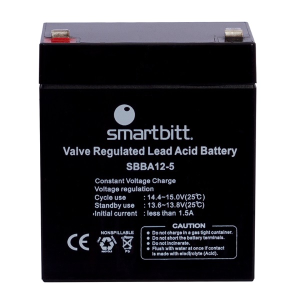 Batería Smartbitt SBBA12-5 sellada de repuesto para UPS 12V/5AH tecnología VRLA medidas 90x70x107mm  SBBA12-5 - SBBA12-5