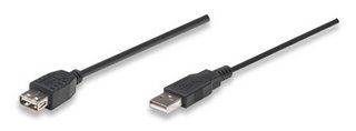 Cable Manhattan Extensión USB 20 Alta Velocidad 18m Color Negro 338653 - Código: 338653 | Compra en Guadalajara