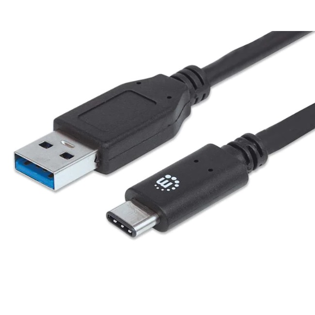 Cable Manhattan USB-C V31 C-A 1M Negro  353373 - 353373