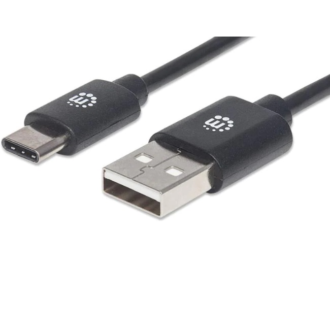 Adaptador Manhattan USB-C AM-CM 2M V2 Negro  354929 - 354929