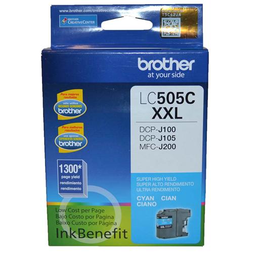 LC505C Tinta Brother LC505C Súper Alto Rendimiento Hasta 1300 Páginas Color Cian LC505C