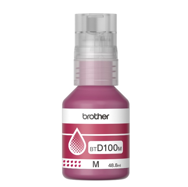 Tinta BROTHER BTD100M Botella De Tinta Brother BTD100M Magenta Rendimiento Aproximado 5000 Páginas Compatible Con DCPT230 DCPT530DW DCPT730DW MFCT930D...