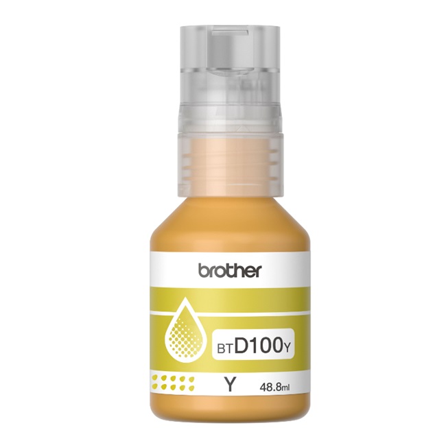 Tinta BROTHER BTD100Y Botella De Tinta Brother BTD100Y Amarillo Rendimiento Aproximado 5000 Páginas Compatible Con DCPT230 DCPT530DW DCPT730DW MFCT930...