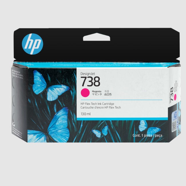 Tinta HP DesignJet 738 130ml Color Magenta 498N6A - HEWLETT PACKARD