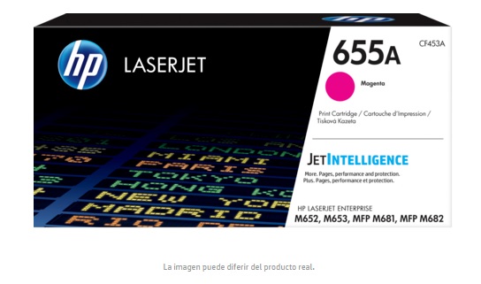 CF453A TONER HP 655A CF453A MAGENTA LASERJET ENTERPRISE MFP M682z/M652dn 10 500 PAG  CF453A