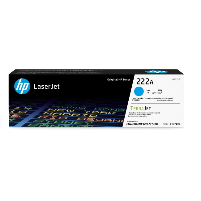 HP 222A CYAN ORIGINAL LASERJET  TONER CARTRIDGE - Hp