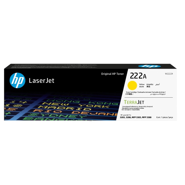 W2222A Toner HP 222A W2222A amarillo para Laserjet Pro MFP 3303 / MFP 3388 1 200 paginas  W2222A