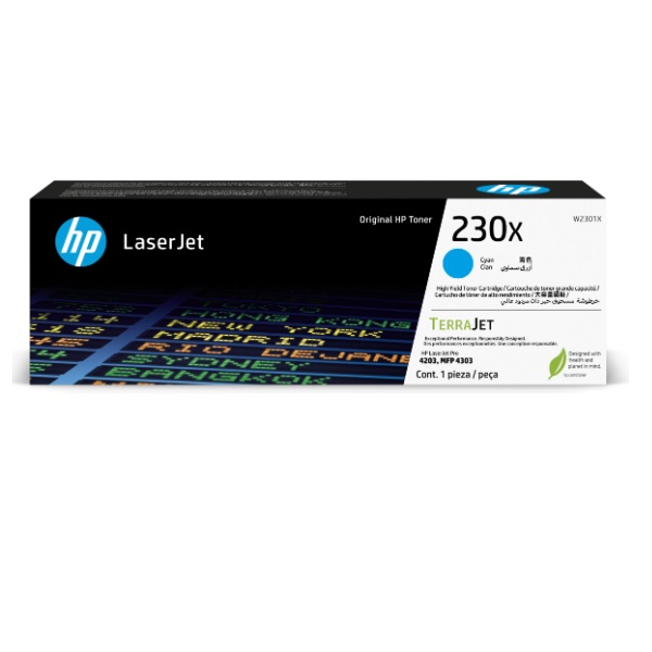 W2301X HP 230X CYAN ORIGINAL LASERJET TONER 5500PAGS W2301X