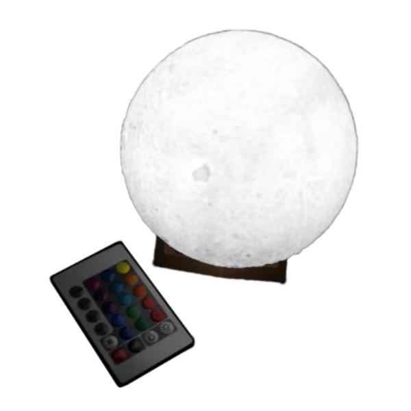 Lámpara LED Highlink en forma de luna base plástica portátil con control remoto más de 12 opciones de colores  LAMPARA LUNA - LAMPARA LUNA