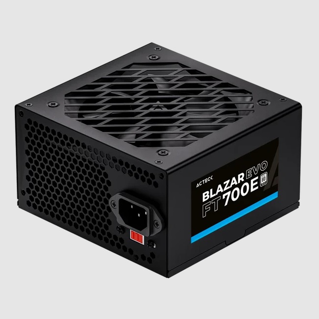 Fuente de Poder Acteck Blazar Evo FT700E ATX 700W 1x204 pin 1xEps 4 pin 4 2xPcie 62 pin 3xSata 2xMolex 4 pin Negro ES-05004E - ACTECK