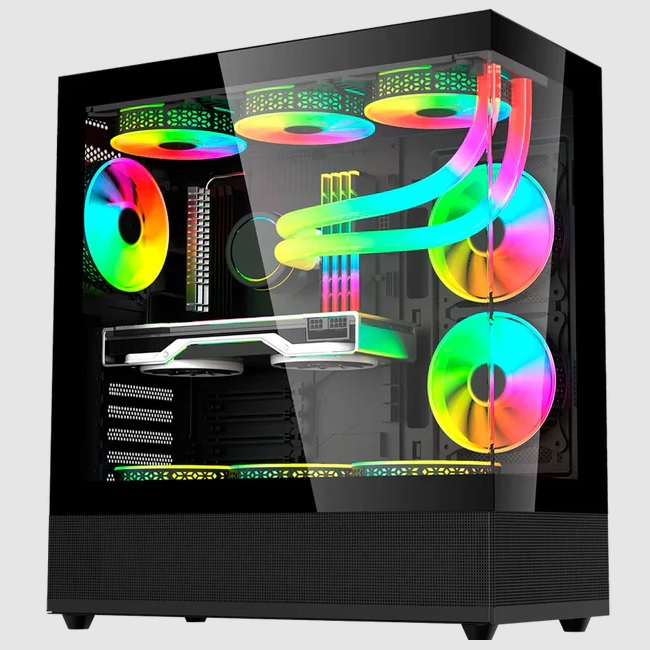 GABINETE GAMER BALAM RUSH TANK SUPER 9200TB / MEDIA TORRE / ATX - MICRO ATX - ITX / PANELES REMOVIBLES CRISTAL TEMPLADO / 3X VENTILADORES ARGB / SOPORTE DE ENFRIAMIENTO / NEGRO / BR-938723 BR-938723 - BALAM RUSH