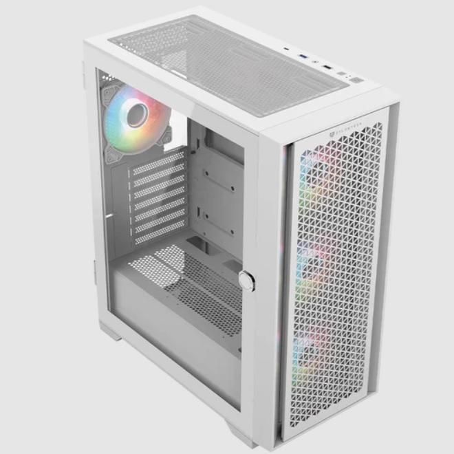 GABINETE GAMER BALAM RUSH / MEDIA TORRE / CARBONO TWIN MATE 7000 / ATXMICRO-ATX MINI-ATX / 4 VENTILADORES ARGB / PANEL IZQ CRISTA FRENTE INTERCAMBIABLES CRISTAL- MESH / BLANCO / BR-938808 BR-938808 - BALAM RUSH