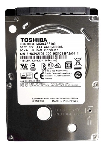 Toshiba Mq04Abf100  Disco Duro  1 Tb  Interno  25 Sff  Sata 6GbS  5400 Rpm  Bfer 128 Mb  Para Intel Next Unit Of Computing 12 Pro Kit  Nuc12Wshi3 12 Pro Kit  Nuc12Wshv7 - MQ04ABF100