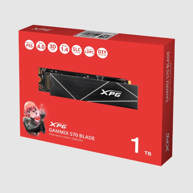 SSD M2 2280 NVMe/PCIe Adata XPG 1TB Gammix S70 AGAMMIXS70B-1T-CS  AGAMMIXS70B-1T-CS - AGAMMIXS70B-1T-CS