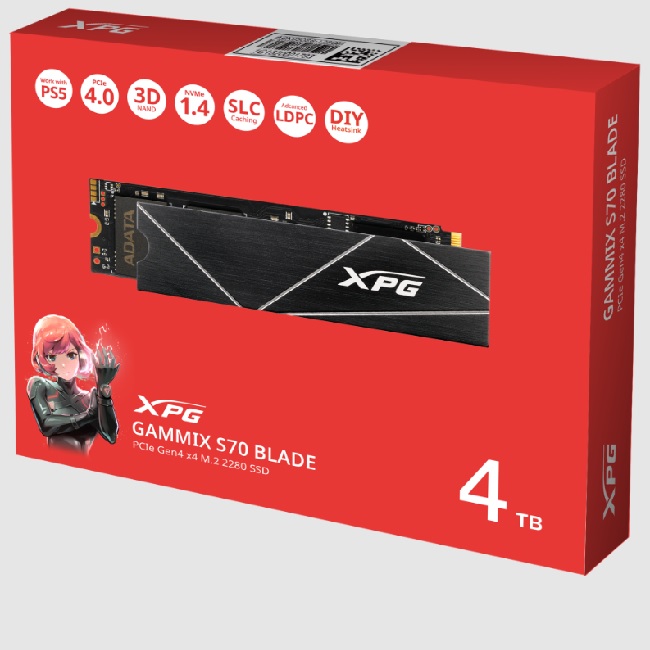 AGAMMIXS70B-4T-CS UNIDAD SSD M2 XPG GAMMIX S70 BLADE PCIe 4TB AGAMMIXS70B-4T-CS