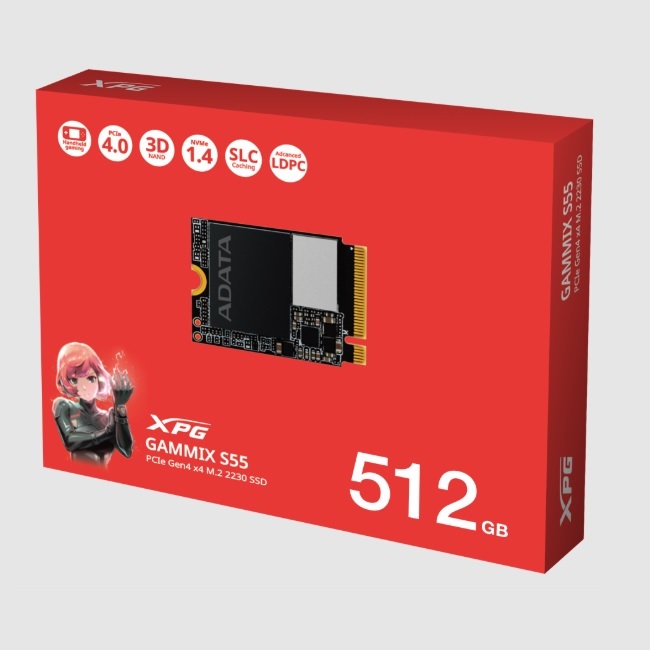 SSD ADATA GAMMIX S55 Unidad De Estado Sólido XPG GAMMIX S55 512GB PCIe Gen4 X4 M.2 2230 SGAMMIXS55-512G-C - Adata