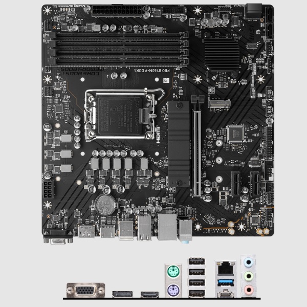 PRO B760M-P DDR4 Motherboard Msi  Pro B760M P Ddr4  Socket 1700  4 Ddr4 4800 Mhz  Hdmi  Dp  D Sub  Micro Atx