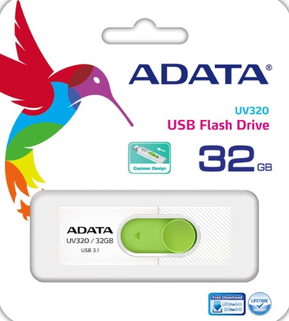 Memoria Flash Adata Uv320 32Gb Usb 3 2 White Green  Auv320 32G Rwhgn  - ADATA