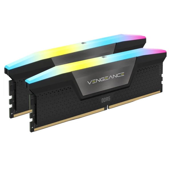 Memoria Corsair 32GB 5200Mhz (2x16GB) DDR5 VENGEANCE RGB C40 Negro UPC 840006692850 - CMH32GX5M2B5200C40