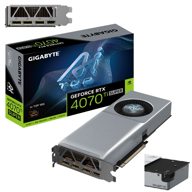 GV-N407TSAI TOP-16GD Tarjeta de video Gigabyte 16GB RTX 4070 Ti Super GDDR6X 3xDP 1xHDMI para IA  GV-N407TSAI TOP-16GD