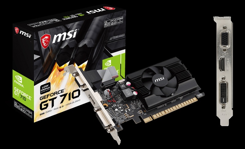 TARJETA DE VIDEO MSI NVIDIA GT710 PCIE X8 2.0 2GB DDR3 HDMI VGA