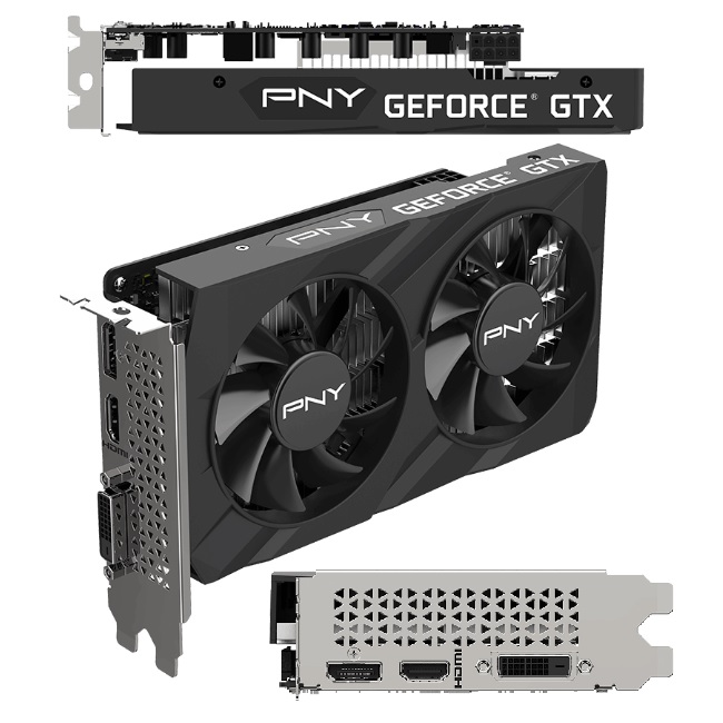 Tarjeta de video PNY 4GB VERTO Nvidia GeForce GTX 1650 GDDR6 DP HDMI DVI-D  VCG16514D6DFXPB1 - VCG16514D6DFXPB1