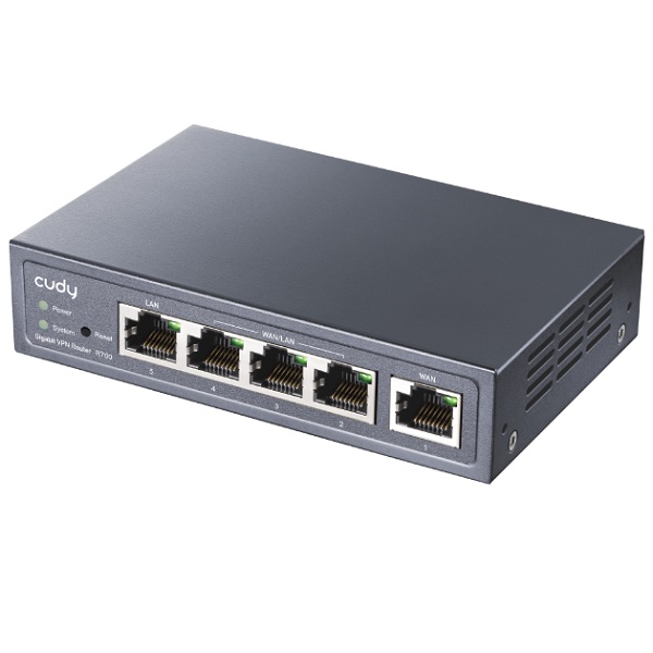 Multi-WAN VPN Router Cudy R700 con 5 puertos gigabit (1 WAN  3 WAN/LAN y 1 LAN) DNS over Cloudflare/NextDNS/Google UPC 6971690792985 - CUDY