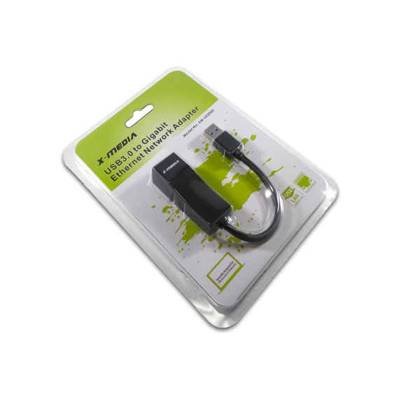 ADAPTADOR XMEDIA GIGABIT USB 3.0 ETHERNET (RJ45)  PLUG AND PLAY UPC 850390003101 - X-MEDIA