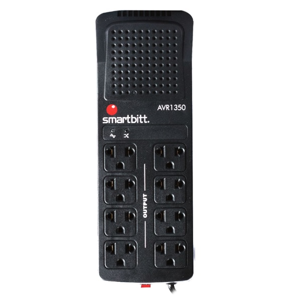 Regulador Smartbitt R-BITT 1350 1350VA/675 Watts 8 Contactos Protección de Línea Telefónica RJ-11 SBAVR1350 - SMARTBIIT