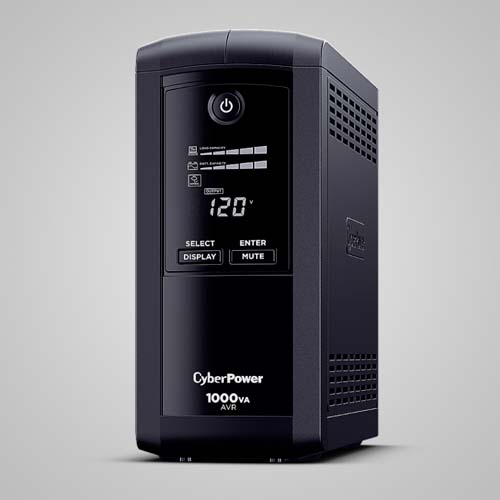 UPS CyberPower Intelligent LCD CP1000AVRLCD 1000VA/600W AVR torre 9 NEMA 5-15R 5 c/respaldo batería 120V Energy Star  CP1000AVRLCD - CP1000AVRLCD