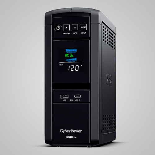 UPS CyberPower CP1000PFCLCDa LCD Onda Senoidal AVR 1kVA/ 600W 10 NEMA 5-15R 5 c/protección batería 1xUSB-a y 1xUSB-C  CP1000PFCLCD - CP1000PFCLCD