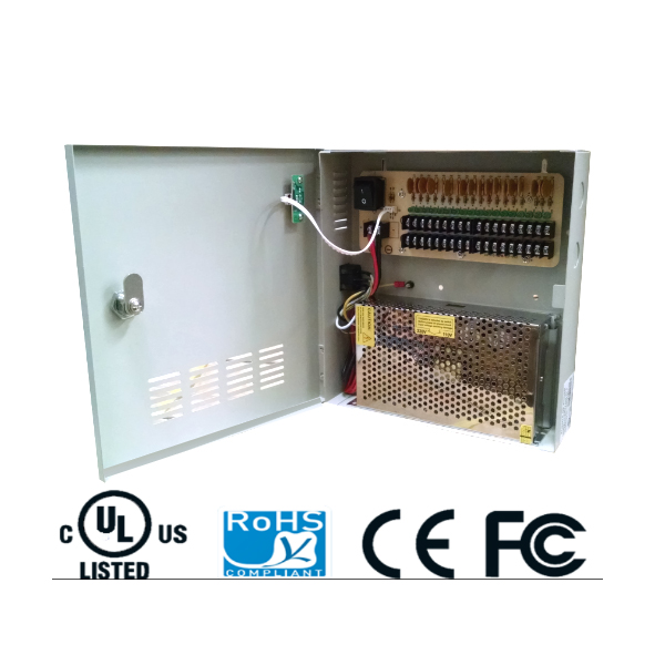 SAXXON PSU1220D18 - Fuente de 12 vcd/ 20 Amperes/ Para 18 Camaras/ 1.1 Amper por Canal/ Protección contra Sobrecargas/ Certificación UL PSU1220D18 PSU1220D18 EAN UPC  - PSU1220D18